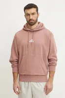 Mikina adidas Feelcozy pánská, růžová barva, s kapucí, hladká, IN6069