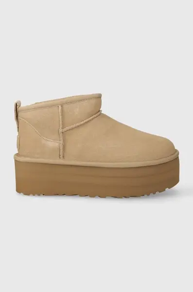 Semišové sněhule UGG Classic Ultra Mini Platform