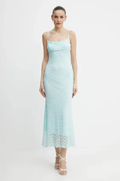 Šaty Bardot ADONI červená barva, maxi, přiléhavé, 57998DB1