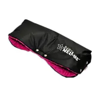 Baby Nellys Rukávník ke kočárku minky - amarantový/černý