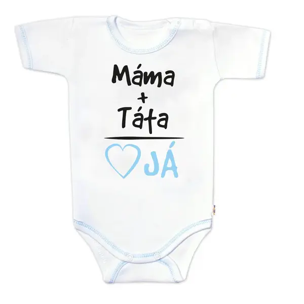 Baby Nellys Body krátký rukáv s vtipným textem, Máma+Táta, vel. 68, kluk