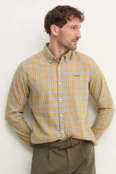 Bavlněná košile Pepe Jeans ARCHIE šedá barva, regular, s límečkem button-down, PM308812