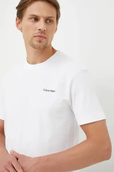 Bavlněné tričko Calvin Klein bílá barva