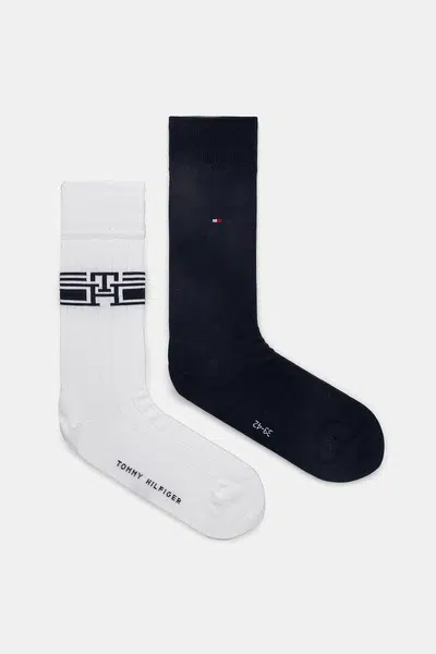 Ponožky Tommy Hilfiger 2-pack pánské, bílá barva, 701232598