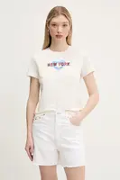 Bavlněné tričko Tommy Jeans béžová barva, DW0DW21769