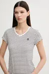 Bavlněné tričko G-Star Stripe eyben slim v t 2.0
