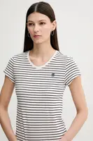 Bavlněné tričko G-Star Stripe eyben slim v t 2.0 tmavomodrá barva, D24533-D244