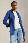 Lněná košile Polo Ralph Lauren zelená barva, regular, s klasickým límcem, 211970730