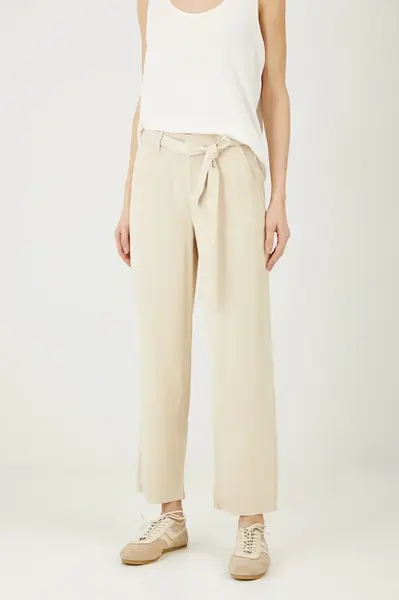 Kalhoty Medicine dámské, béžová barva, jednoduché, medium waist