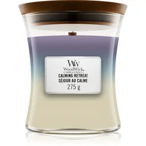 Woodwick Trilogy Calming Retreat vonná svíčka s dřevěným knotem 275 g