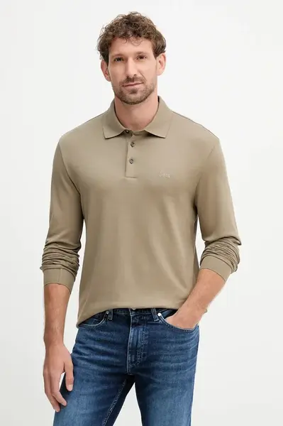 Bavlnené tričko s dlhým rukávom BOSS Pado 30