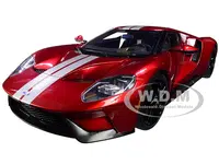 2017 Ford GT Liquid Red with Silver Stripes 1/18 Model Car by Autoart