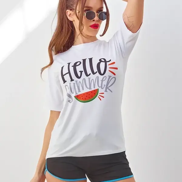 Resti Women's sports set with a t-shirt and shorts Hello Summer