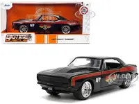1967 Chevrolet Camaro "Mickey Thompson" Black with Red and Yellow Stripes "Bigtime Muscle" Series 1/24 Diecast Model Car by Jada