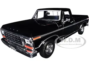 1979 Ford F-150 Custom Pickup Truck Black "Timeless Legends" Series 1/24 Diecast Model Car by Motormax