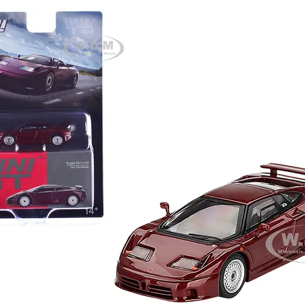 Bugatti EB110 GT Dark Red Metallic Limited Edition 1/64 Diecast Model Car by Mini GT