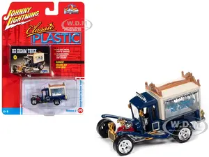 George Barris Ice Cream Truck Blue "Classic Plastic" "Pop Culture" 2024 Release 2 1/64 Diecast Model Car by Johnny Lightning