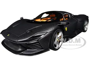 Ferrari Daytona SP3 Carbon Fiber "Carbon Series - Bburago 50th Anniversary" 1/18 Diecast Model Car by Bburago