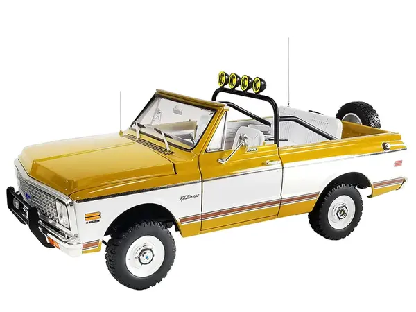 1971 Chevrolet K5 Blazer Offroad Gold and White with White Interior Limited Edition to 384 pieces Worldwide 1/18 Diecast Model Car by ACME