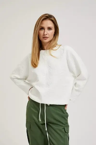 Marisse Women's Sweatshirt L-Bl-4305 Off White