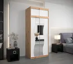 Šatní skříň Abi Mr s nástavcem Dveře: Bílá, Rozměr: 150 cm, Korpus: Dub sonoma