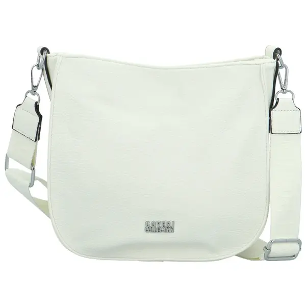 Trendy dámská koženková crossbody kabelka Candelis, bílá