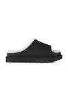 Semišové pantofle UGG Greenport Slide dámské, černá barva, na platformě, 1167610-BLK
