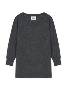 JUST CASHMERE Sveter 'REBECCA'  sivá melírovaná