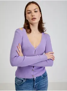 Fialový dámský kardigan s průstřihy ORSAY - Dámské