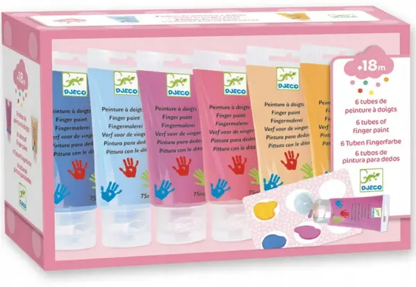 Prstové barvy v tubě pastelové