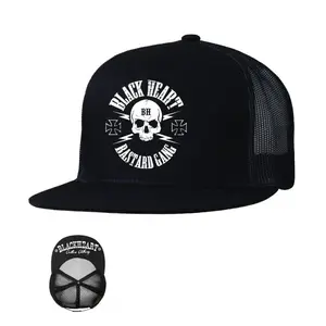 Kšiltovka BLACK HEART Bastard Skull Trucker černá