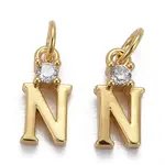 Brass Micro Pave Clear Cubic Zirconia Pendants