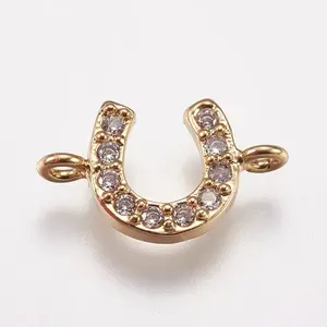 Brass Micro Pave Cubic Zirconia Links
