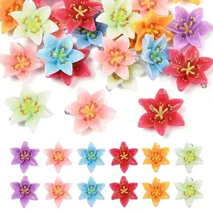 30Pcs 6 Colors Opaque Resin Pendants