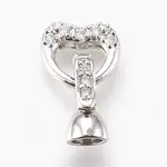 Brass Micro Pave Cubic Zirconia Fold Over Clasps