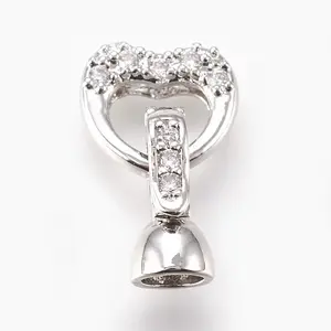 Brass Micro Pave Cubic Zirconia Fold Over Clasps