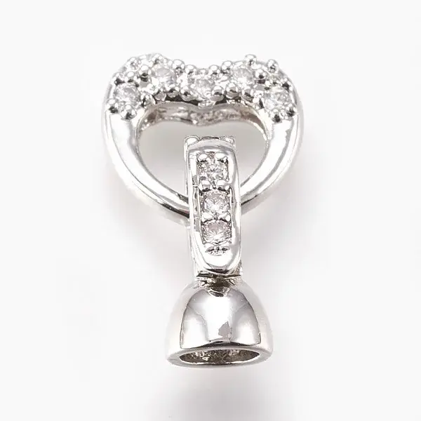 Brass Micro Pave Cubic Zirconia Fold Over Clasps