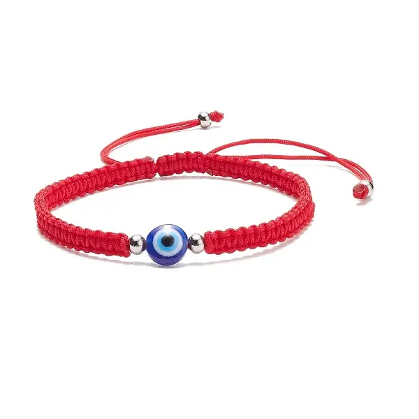 Resin Evil Eye Braided Bead Bracelet