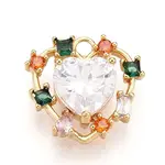 Brass Micro Pave Cubic Zirconia Charms