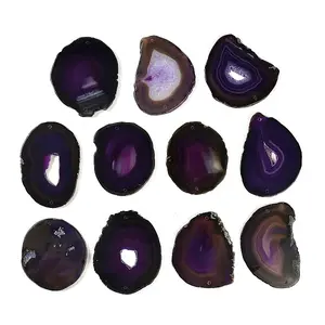 Natural Agate Nuggets Slice Links Connector Charms