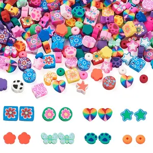 320Pcs 8 Styles Handmade Polymer Clay Beads