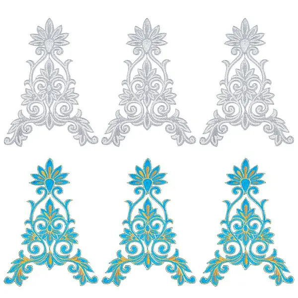 6Pcs 2 Colors Flower Computerized Embroidery Iron on/Sew on Patches