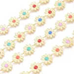 3.28 Feet Brass Enamel Flower Link Chains