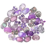 Alloy Rhinestone/Resin European Beads