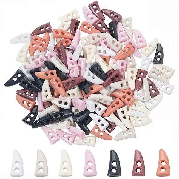 140Pcs 7 Colors Resin Buttons