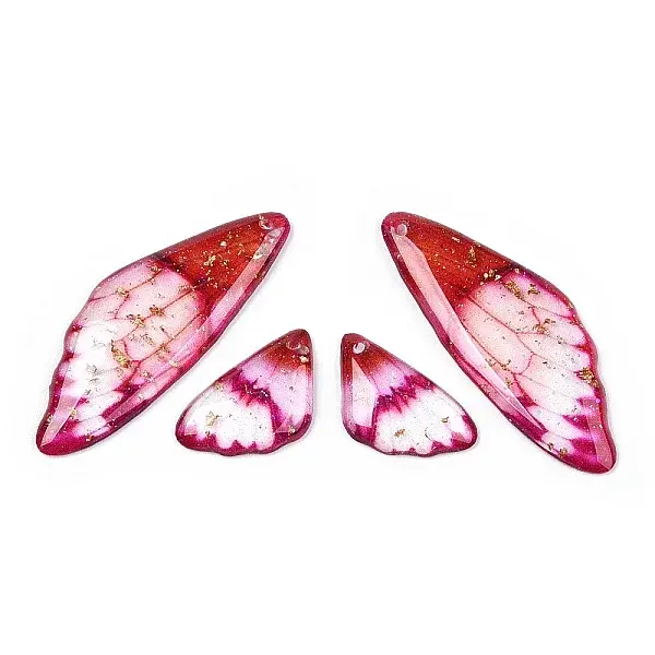 Transparent Resin Wing Earrings Pendants