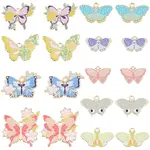 18Pcs 9 Styles Alloy Enamel Pendants