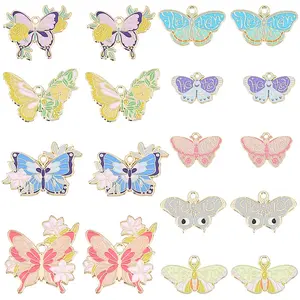18Pcs 9 Styles Alloy Enamel Pendants