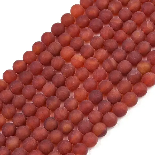 Frosted Natural Red Agate Beads Strands