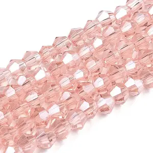 Transparent Electroplate Glass Beads Strands